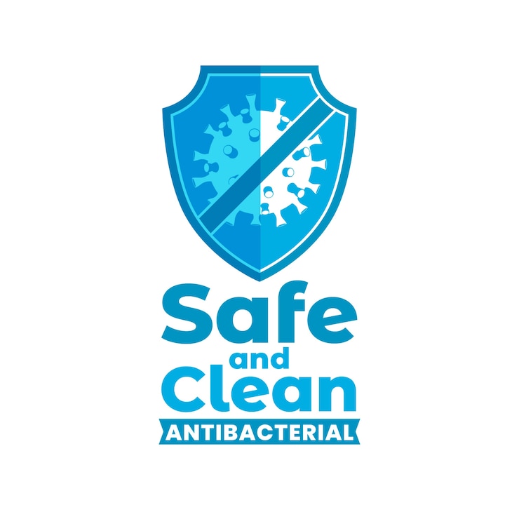 Vettore gratuito stile modello logo antibatterico