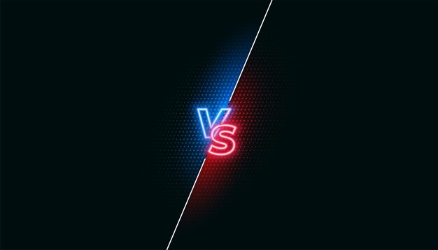 stile neon contro banner moderno per la battaglia di squadra o il confronto