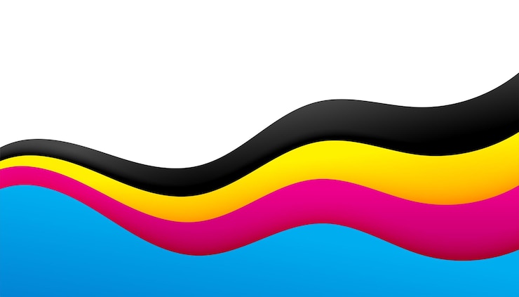 Vettore gratuito stile ondulato cmyk linea di colore disegno di sfondo
