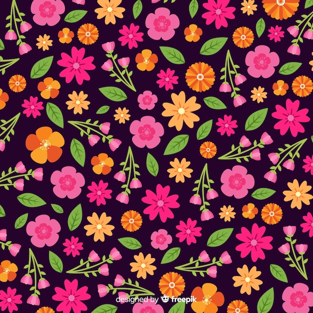 Stile piano di sfondo colorato di fiori