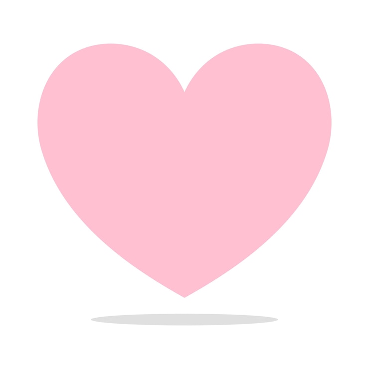 Vettore gratuito stile piatto a cuore rosa