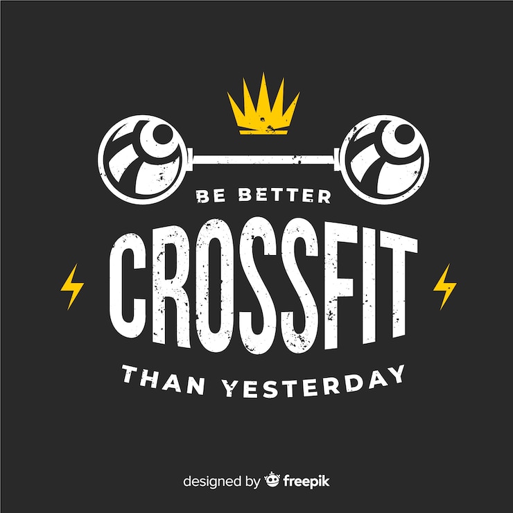 Vettore gratuito stile piatto emblema motivazionale crossfit