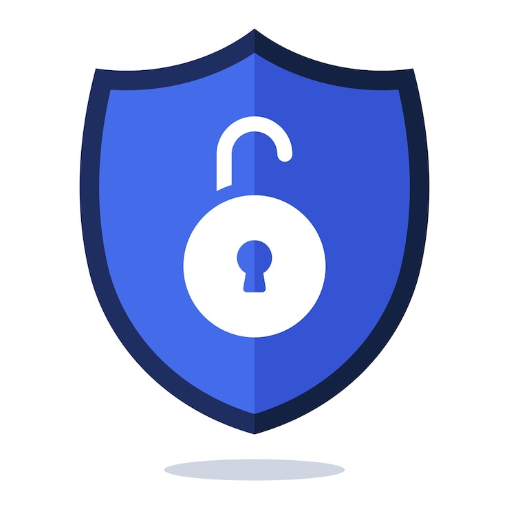 Vettore gratuito stile piatto scudo di sicurezza informatica