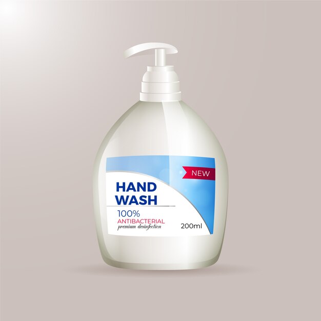 Stile realistico di disinfettante per le mani