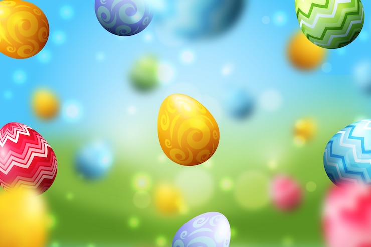 Vettore gratuito stile sfocato per il giorno di pasqua