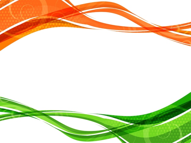 Stile tricolore indiano dell'onda di tema Vettore del fondo del giorno della Repubblica