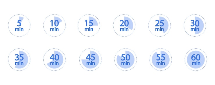 Vettore gratuito stopwatch e timer icon set etichetta misura il tempo tempo di cottura e altro ancora