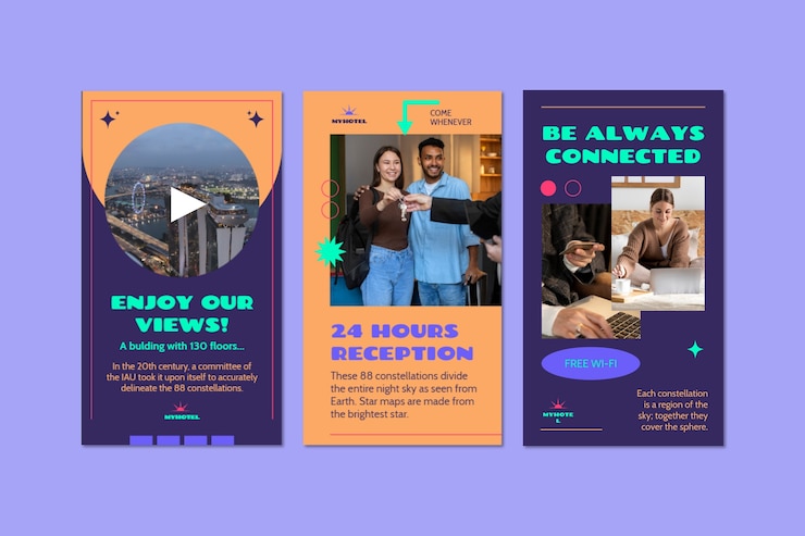 Vettore gratuito storia creativa di instagram dell'hotel