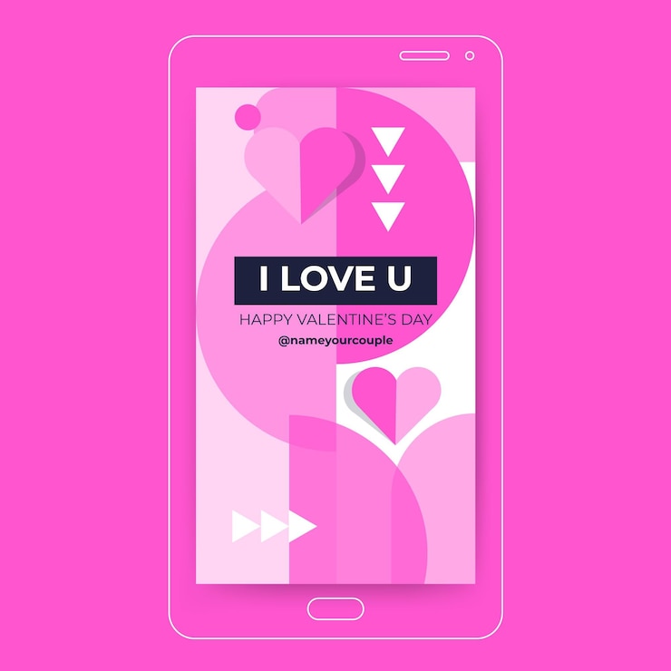 Vettore gratuito storia di instagram di san valentino