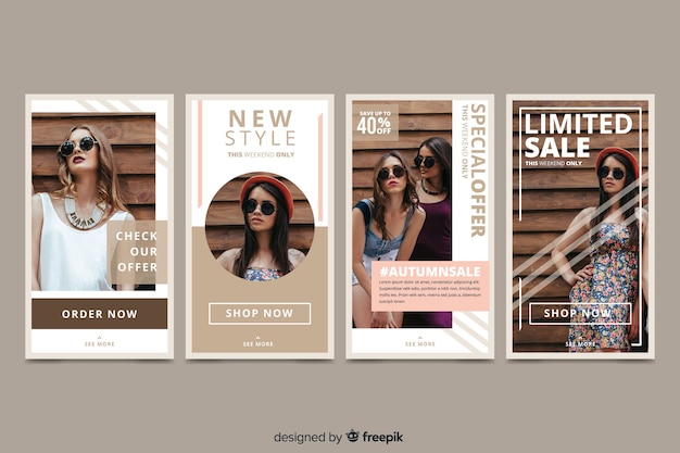 Storie astratte di instagram di vendita di moda