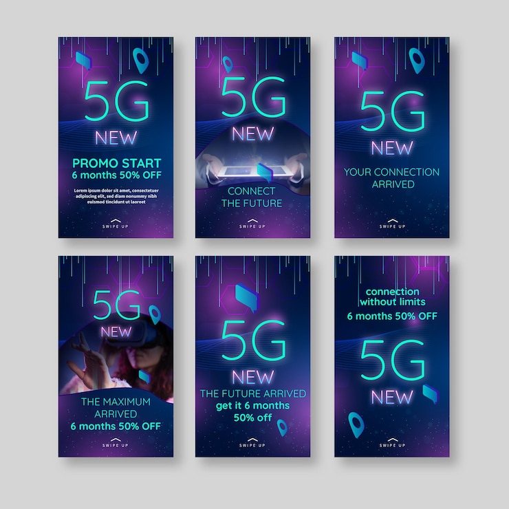 Vettore gratuito storie di instagram 5g