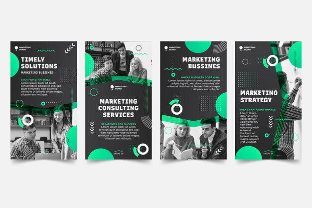 Storie di instagram aziendali di marketing