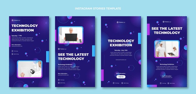 Storie di Instagram con tecnologia a mezzitoni sfumati