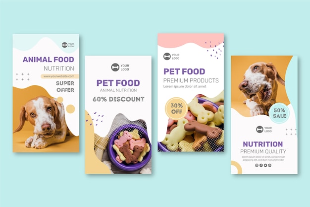 Storie di instagram di cibo per animali