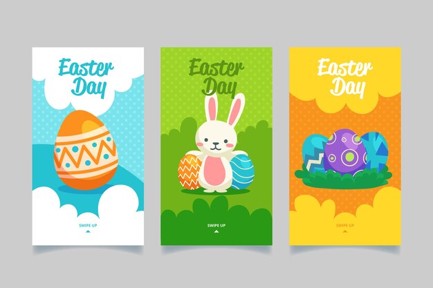 Storie di instagram di giorno di Pasqua impostate