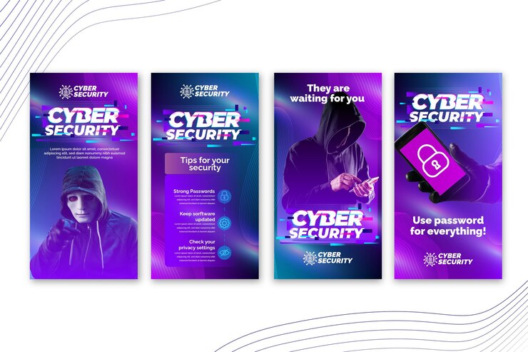 Vettore gratuito storie di instagram sulla sicurezza informatica