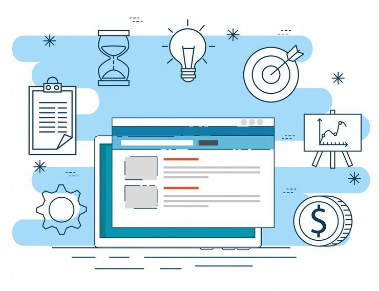 Vettore gratuito strategia di trasformazione dei dati del sito web in impianti aziendali