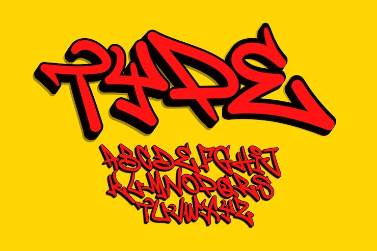 Vettore gratuito street art marker graffiti font