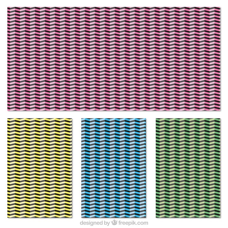 Vettore gratuito stripes pattern in stile zigzag