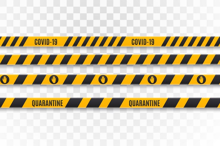 Vettore gratuito strisce di quarantena realistiche