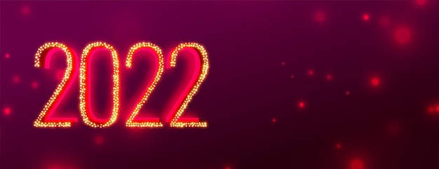 Striscione brillante per la celebrazione del capodanno 2022 con scintillii