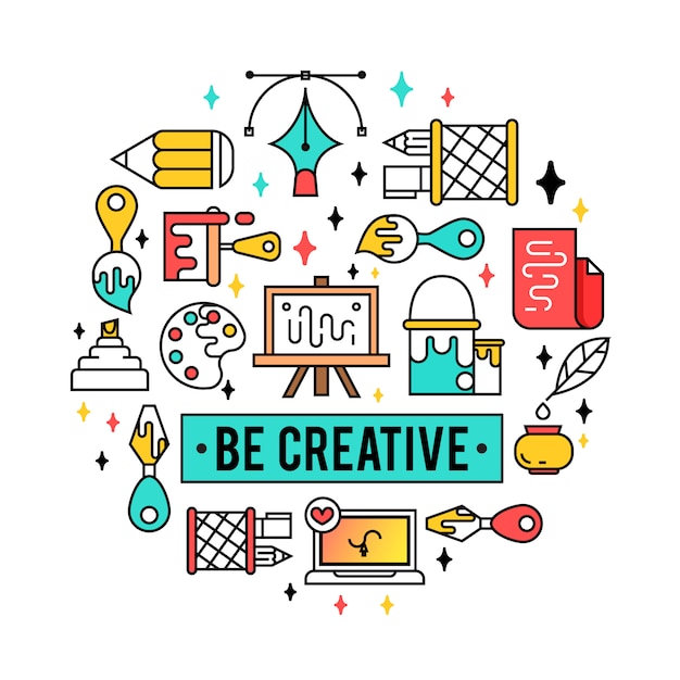 Strumenti d&#39;arte e materiali per la pittura.