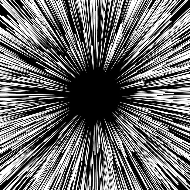 Sun star burst monocromatico raggio radiale linea sfondo astratto anime grafico velocità telaio movimento azione ed esplosione