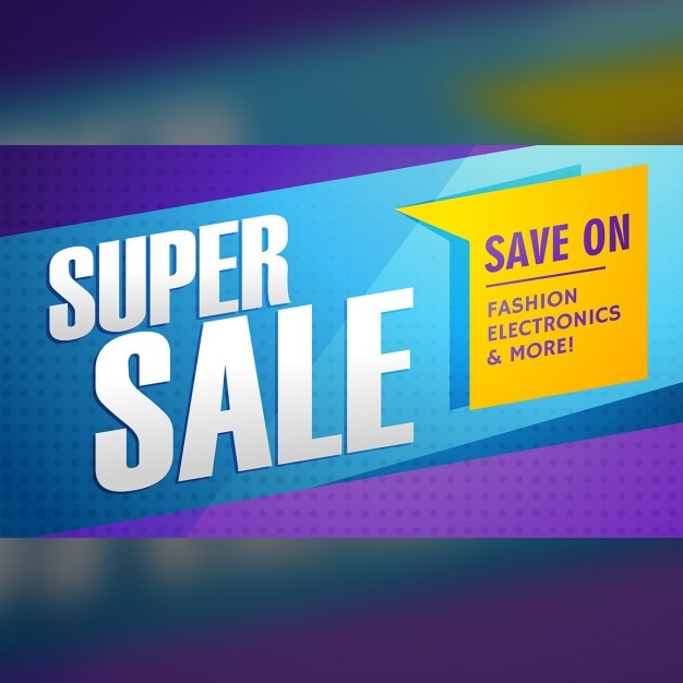 Vettore gratuito super sale banner template