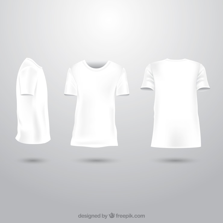 Vettore gratuito t-shirt da uomo in diversi punti di vista con uno stile realistico