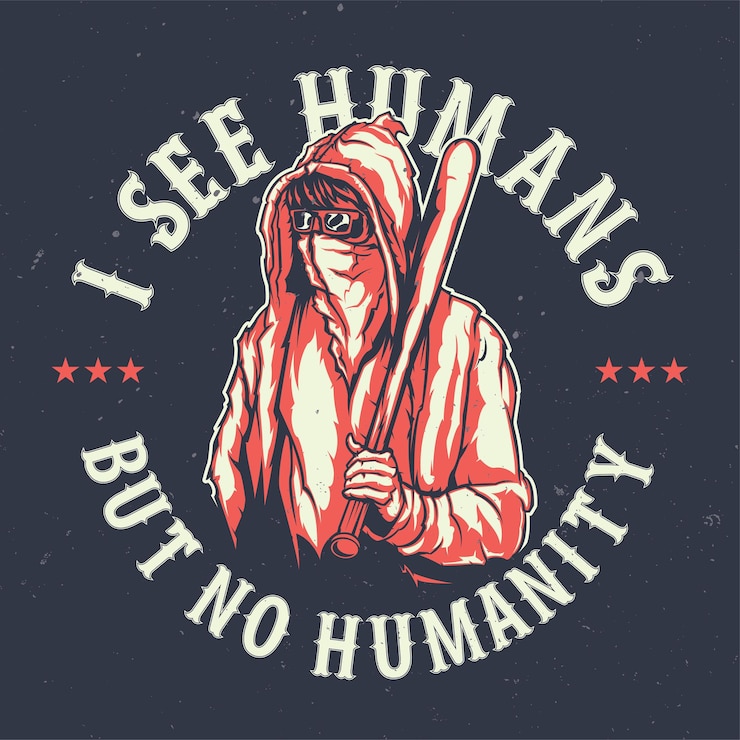 Vettore gratuito t-shirt o poster con illustrazione del bandito di strada