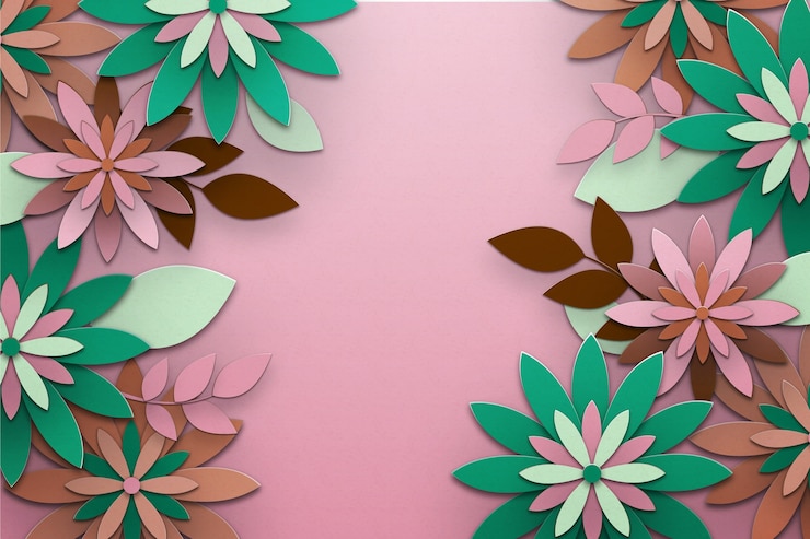 Vettore gratuito tape da parati primaverile in stile carta colorata