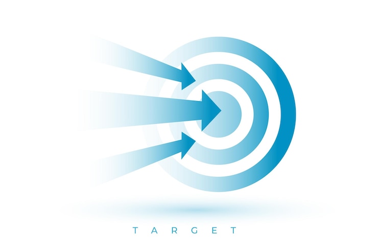 Vettore gratuito target business dartboard background per l'obiettivo aziendale