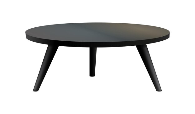 Tavolino da caffè ovale nero moderno su sfondo bianco illustrazione vettoriale realistica