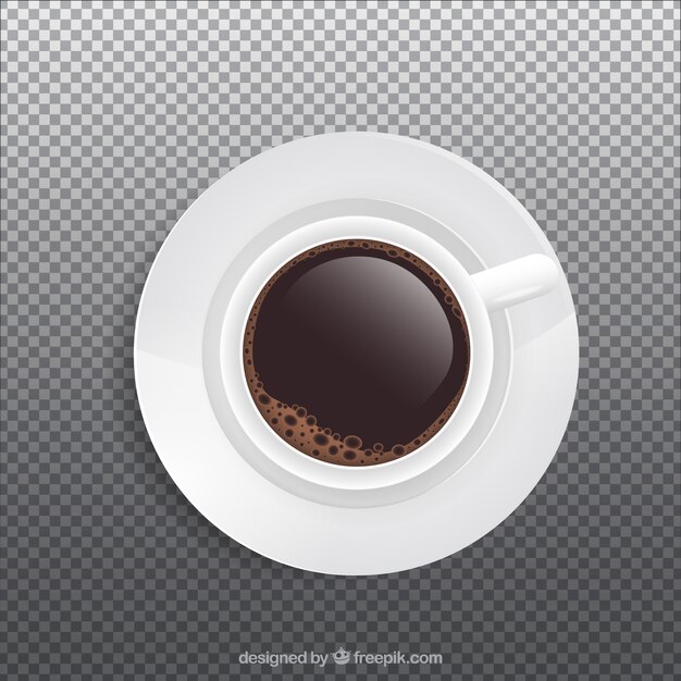 Tazza di caffè realistico con vista dall&#39;alto