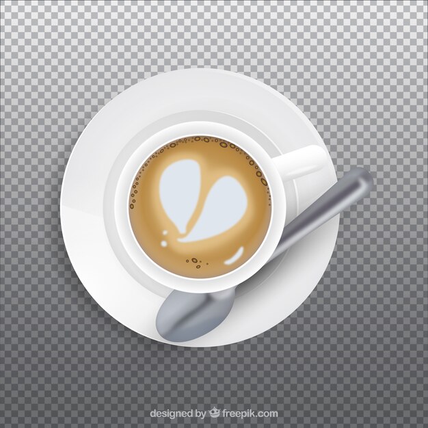 Tazza di caffè realistico con vista dall&#39;alto