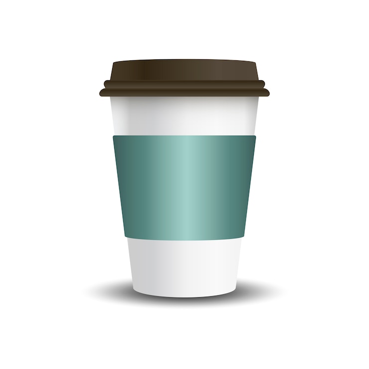 Vettore gratuito tazza di carta bevanda calda con vettore manica mockup