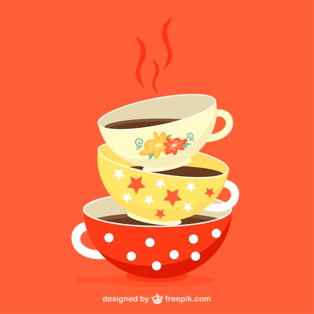 Vettore gratuito tazze di caffè colorato vettore