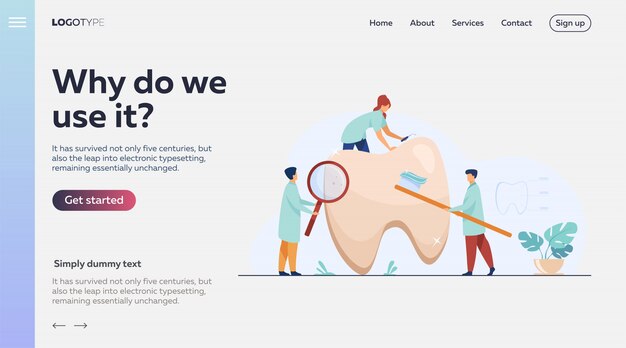Team di dentisti che si prendono cura dei denti