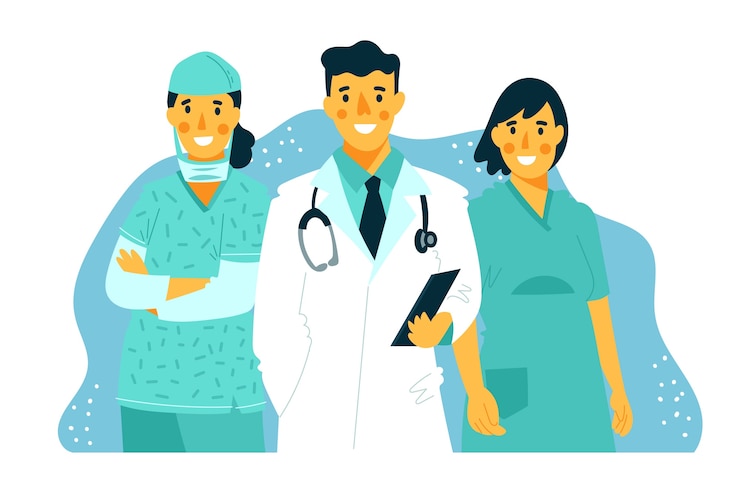 Vettore gratuito team di professionisti della salute