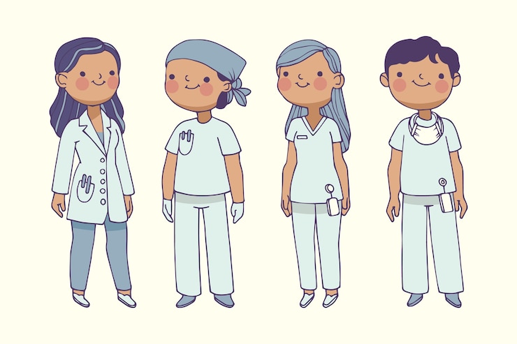 Vettore gratuito team di professionisti della salute