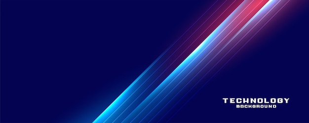 Tecnologia brillante linee luminose banner design illustrazione vettoriale