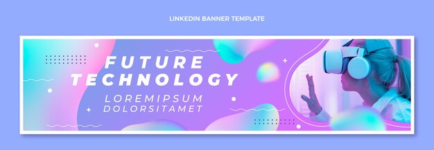 Tecnologia fluida astratta gradiente linkedin banner
