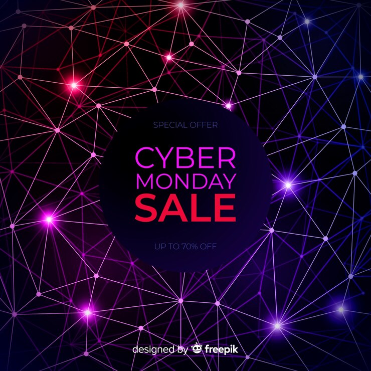 Vettore gratuito tecnologia realistica cyber lunedì