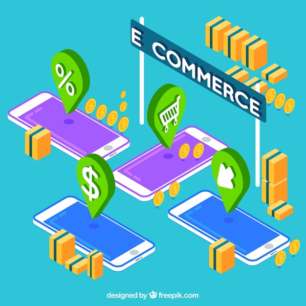 Telefoni e icone di commercio elettronico