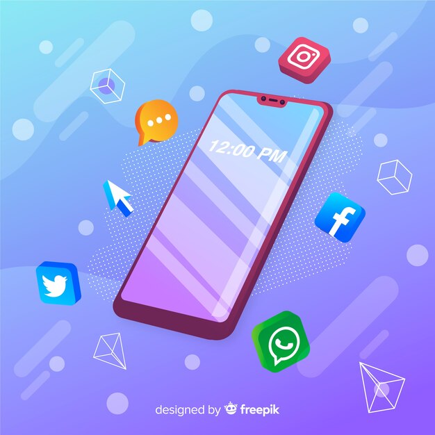 Telefono cellulare con icone delle applicazioni