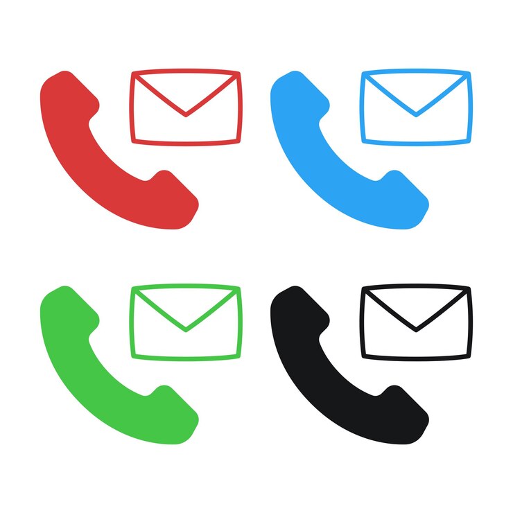 Vettore gratuito telefono con e-mail a più colori