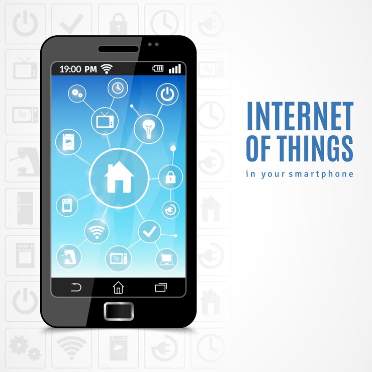 Vettore gratuito telefono internet of things