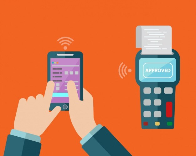 Vettore gratuito telefono pagamento sfondo