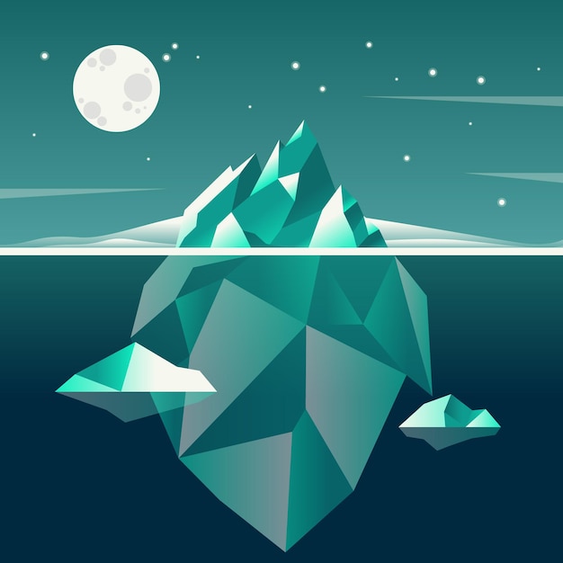 Tema dell'illustrazione di concetto dell'iceberg