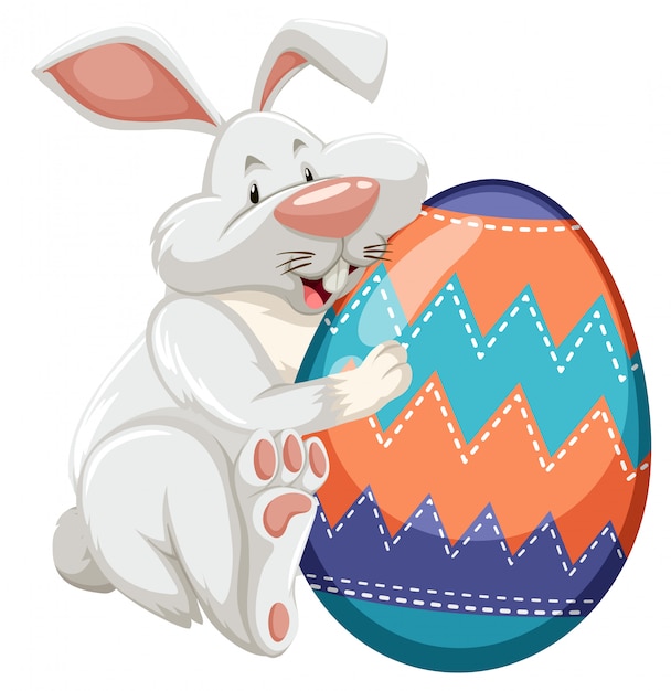 Tema di Pasqua con uovo decorato in fantasie colorate
